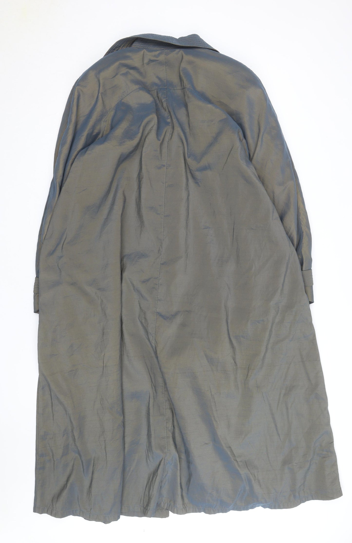 London Fog Womens Grey Long Rain Coat Size 8 Regular Classic Style