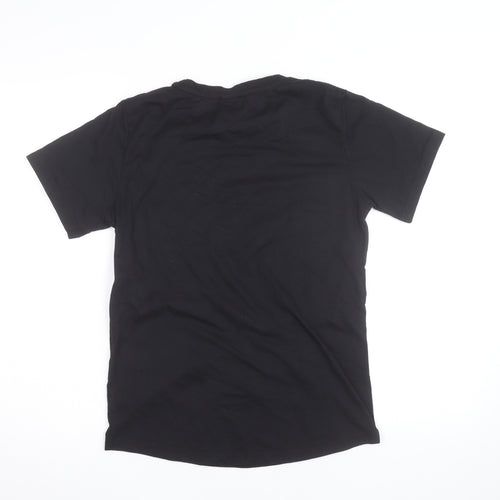 DFND Boys Black Logo Cotton T-Shirt 15-16 Years Short Sleeve Crew Neck