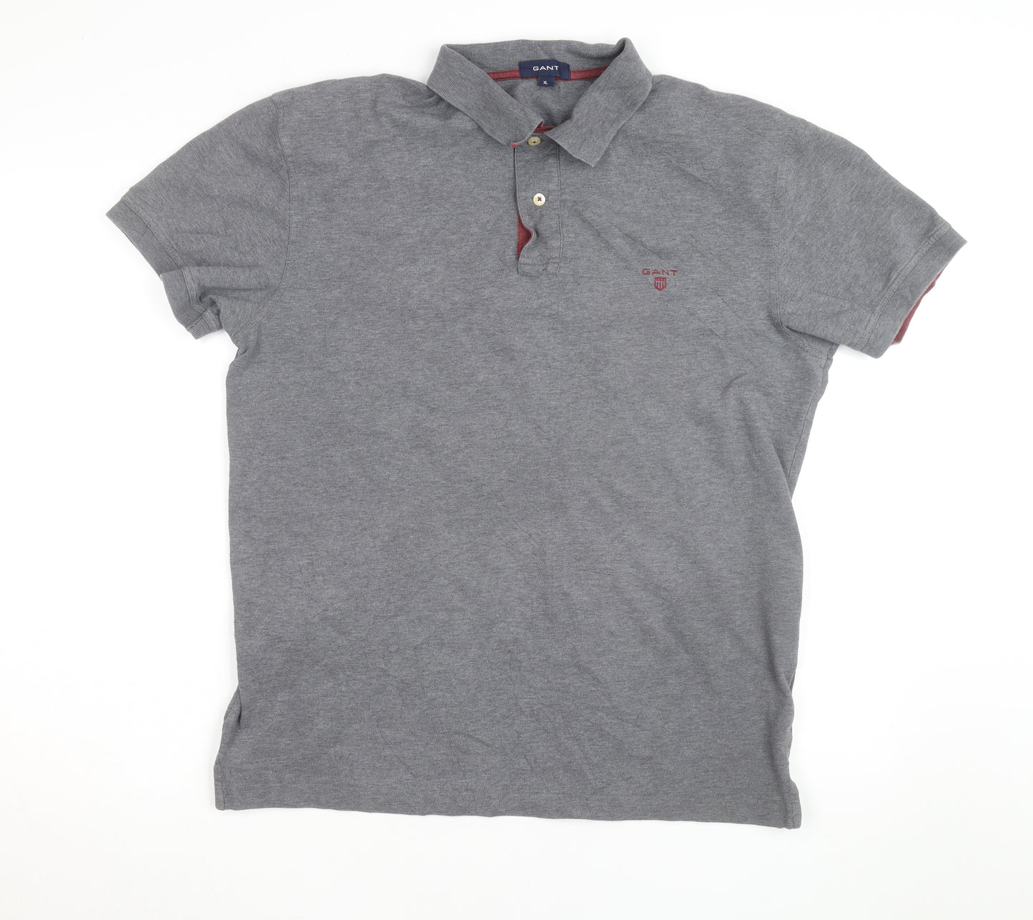GANT Men's Grey Cotton Short Sleeve Polo Shirt XL