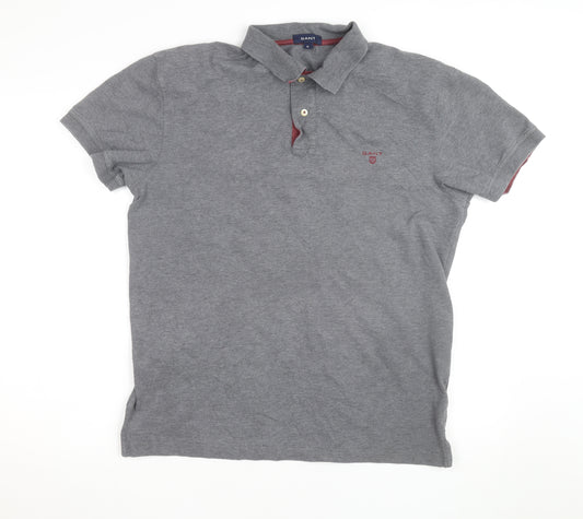 GANT Men's Grey Cotton Short Sleeve Polo Shirt XL