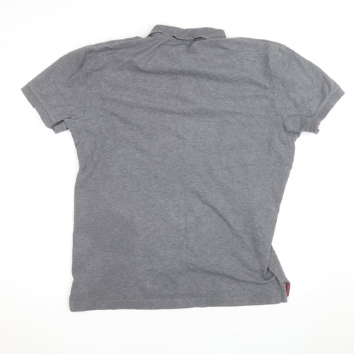 GANT Men's Grey Cotton Short Sleeve Polo Shirt XL