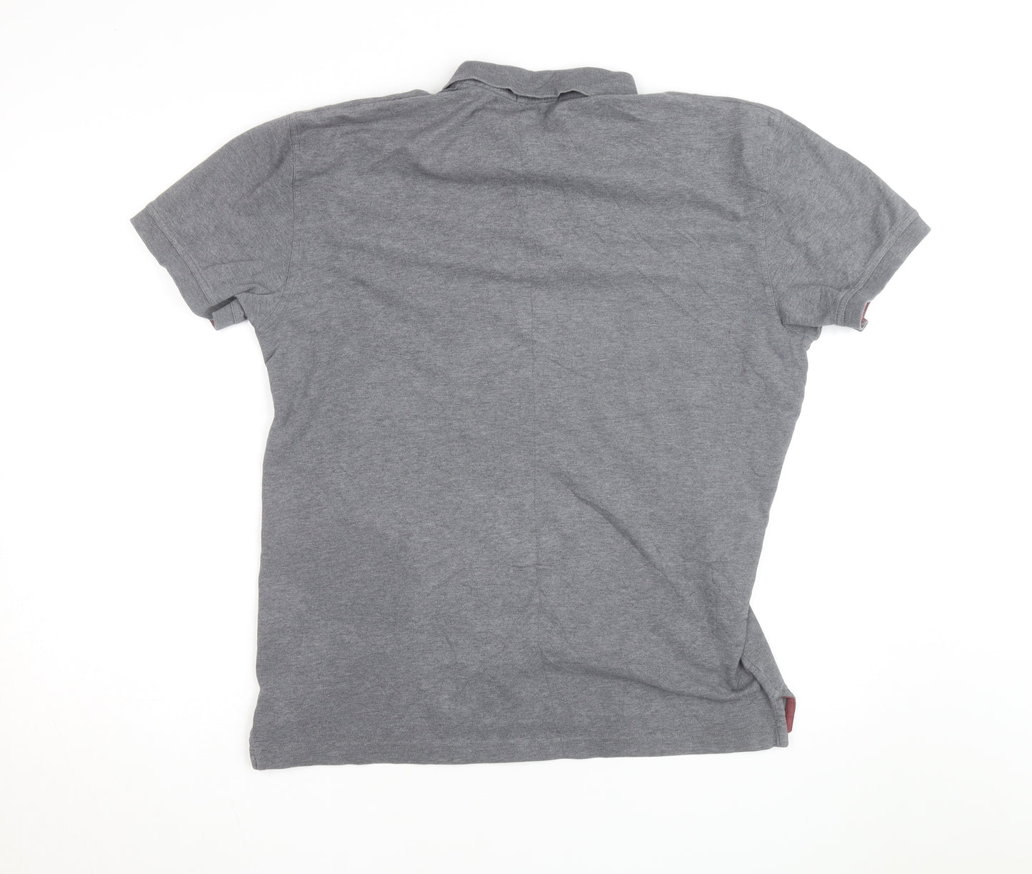 GANT Men's Grey Cotton Short Sleeve Polo Shirt XL