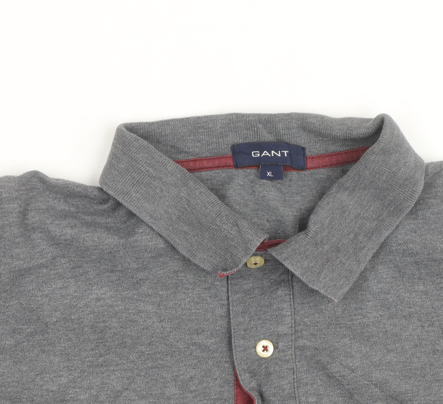 GANT Men's Grey Cotton Short Sleeve Polo Shirt XL