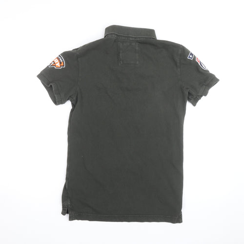 Superdry Men's Green XS 'Vintage Destroyed' Polo Shirt