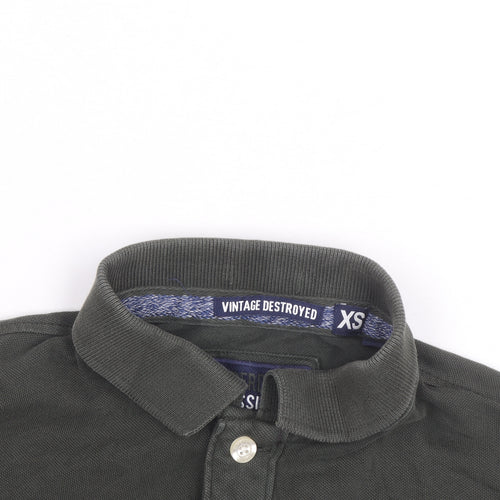 Superdry Men's Green XS 'Vintage Destroyed' Polo Shirt