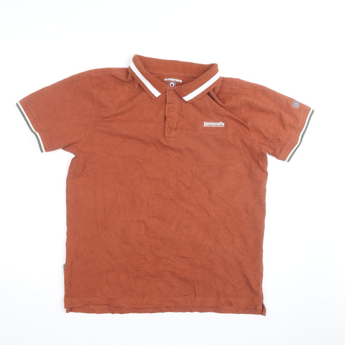 Lambretta Men's Brown XL Cotton Polo Shirt Retro Style