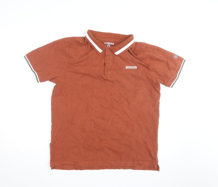 Lambretta Men's Brown XL Cotton Polo Shirt Retro Style