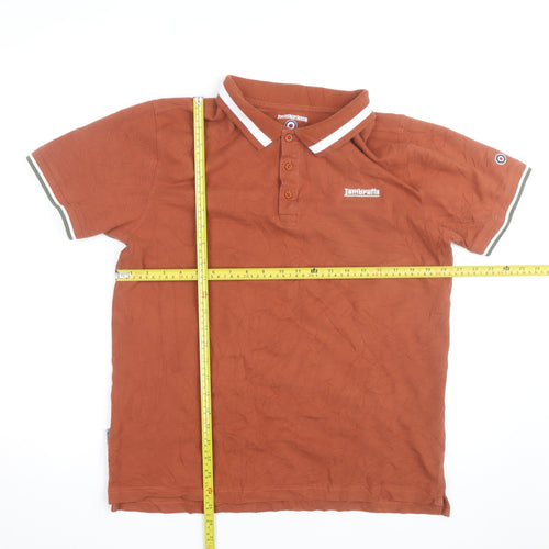 Lambretta Men's Brown XL Cotton Polo Shirt Retro Style