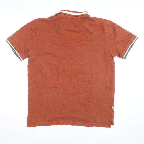 Lambretta Men's Brown XL Cotton Polo Shirt Retro Style