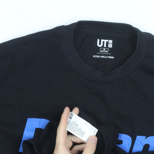 Uniqlo Men’s Black Graphic Print Crew Neck T-Shirt M Peter Saville Remix