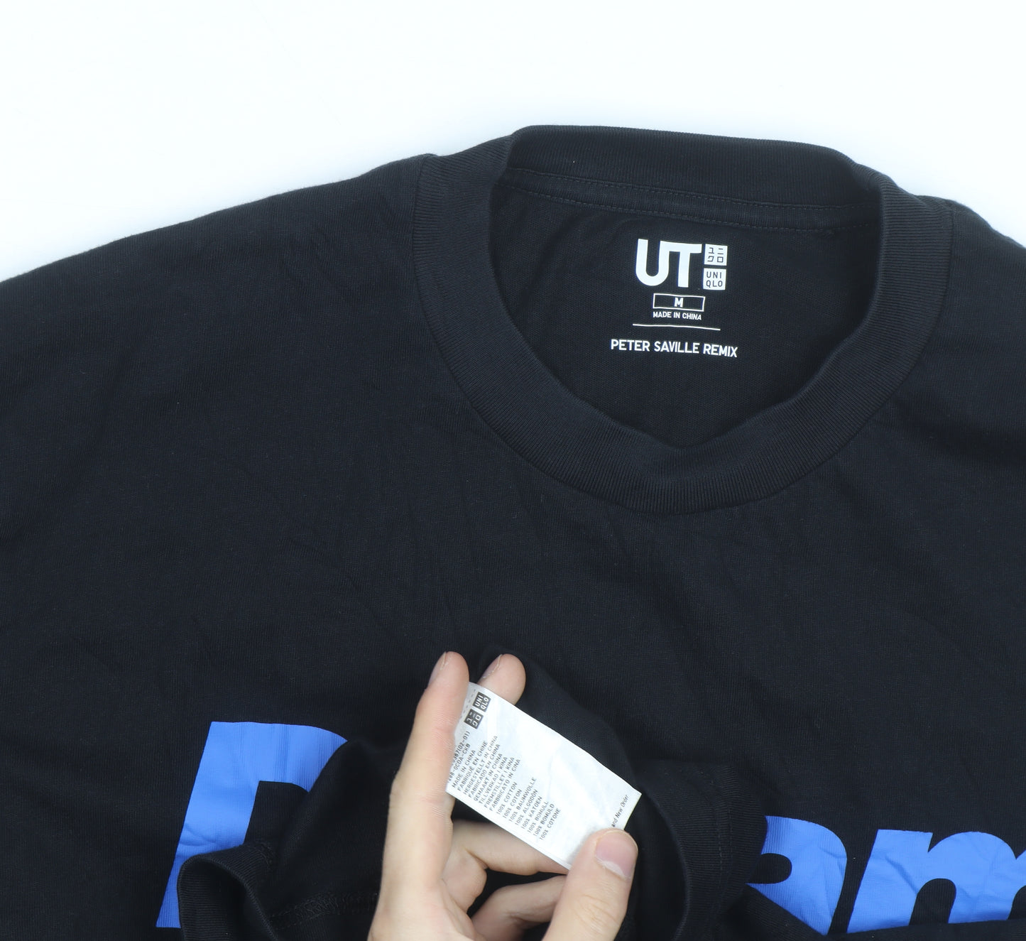 Uniqlo Men’s Black Graphic Print Crew Neck T-Shirt M Peter Saville Remix