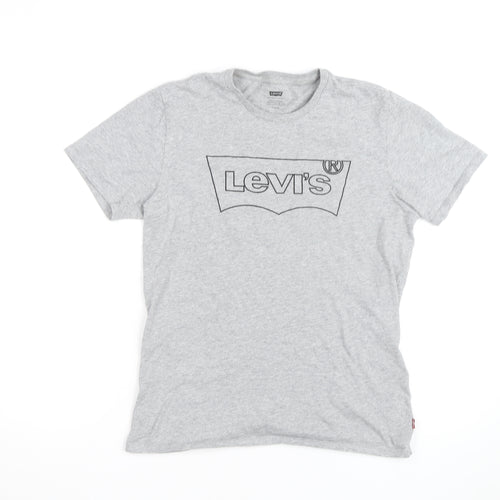 Levi's Men's Grey Logo Short Sleeve Crew Neck T-Shirt Size S
