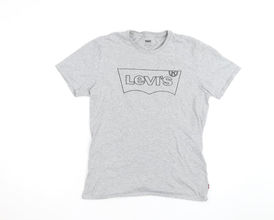 Levi's Men's Grey Logo Short Sleeve Crew Neck T-Shirt Size S