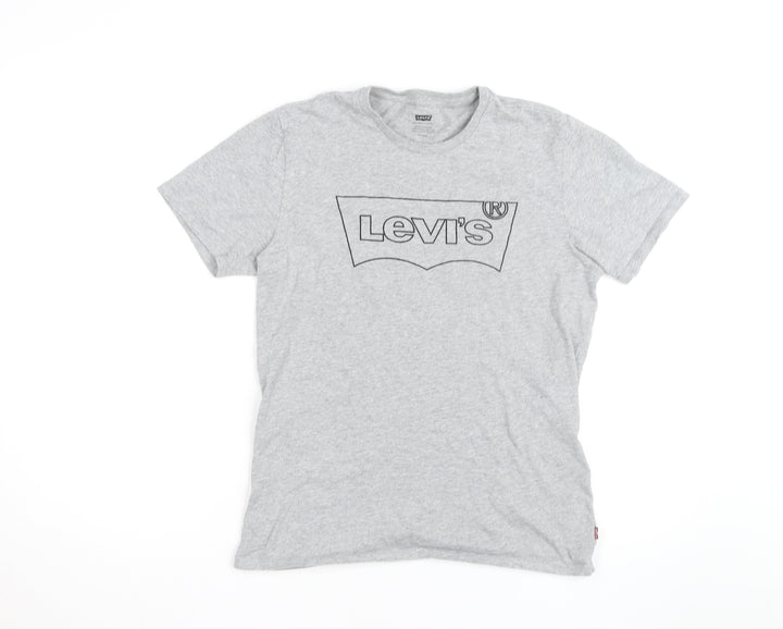 Levi's Men's Grey Logo Short Sleeve Crew Neck T-Shirt Size S