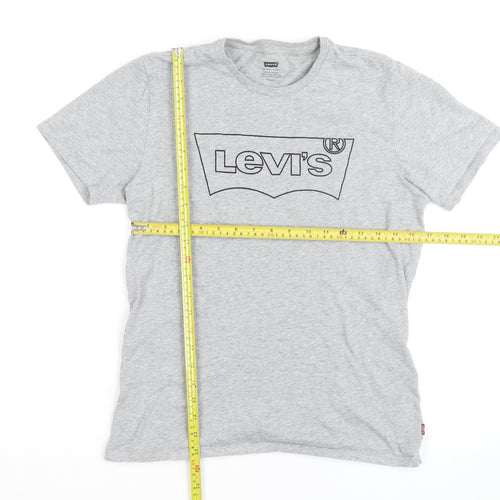 Levi's Men's Grey Logo Short Sleeve Crew Neck T-Shirt Size S