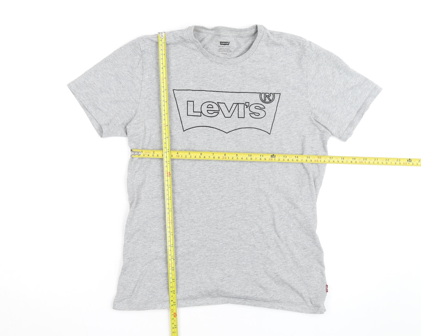 Levi's Men's Grey Logo Short Sleeve Crew Neck T-Shirt Size S