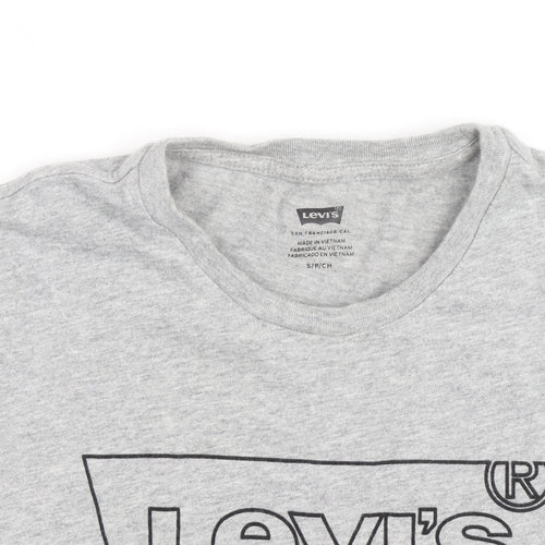Levi's Men's Grey Logo Short Sleeve Crew Neck T-Shirt Size S