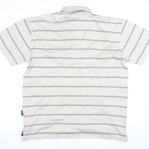 Decathlon Creation Men’s Beige Striped Cotton Polo Shirt Size M