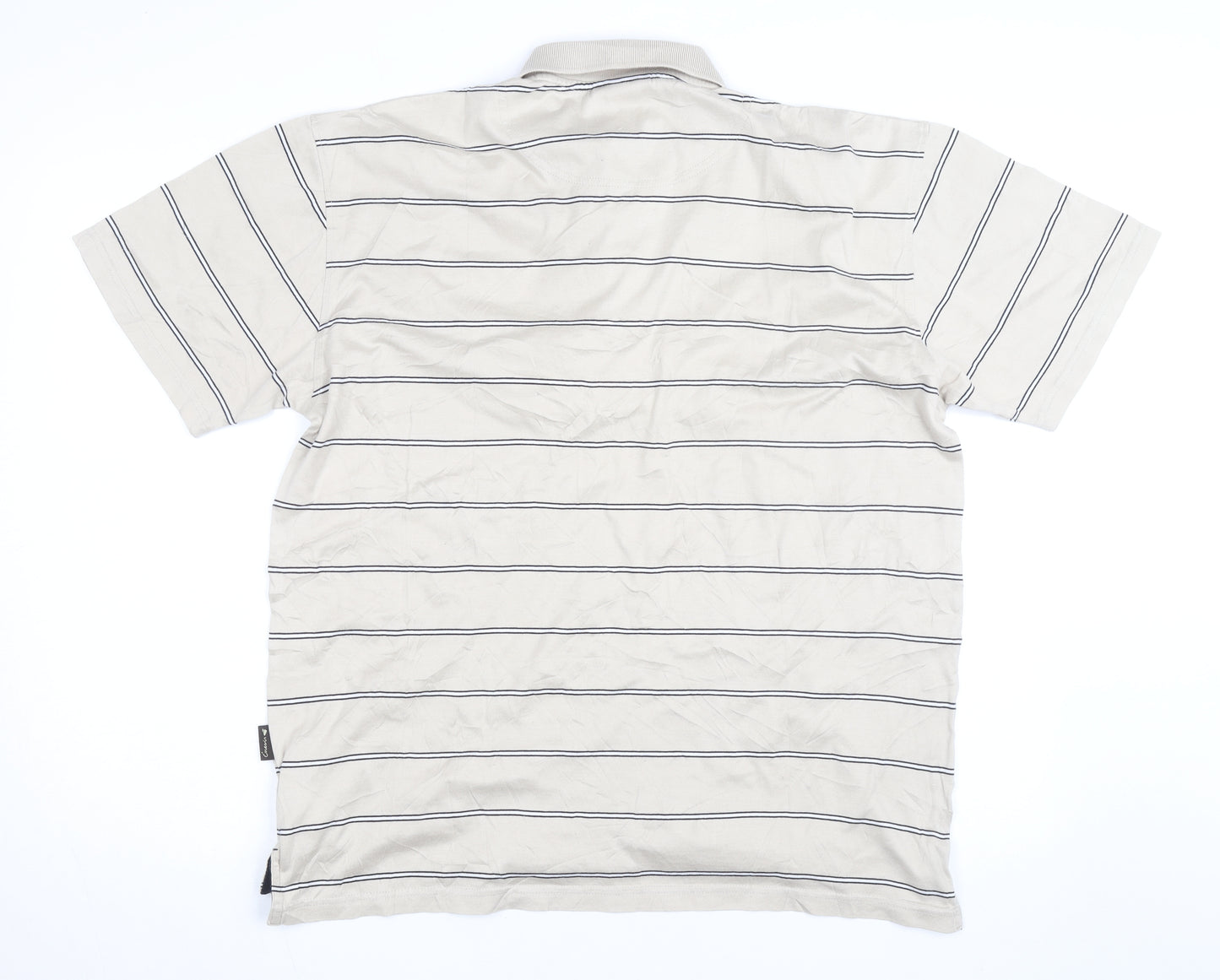 Decathlon Creation Men’s Beige Striped Cotton Polo Shirt Size M