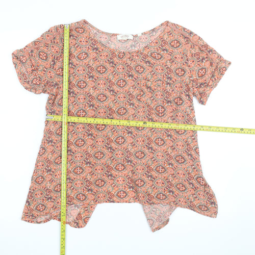 Fat Face Women’s Orange Floral Tunic Blouse Size 10