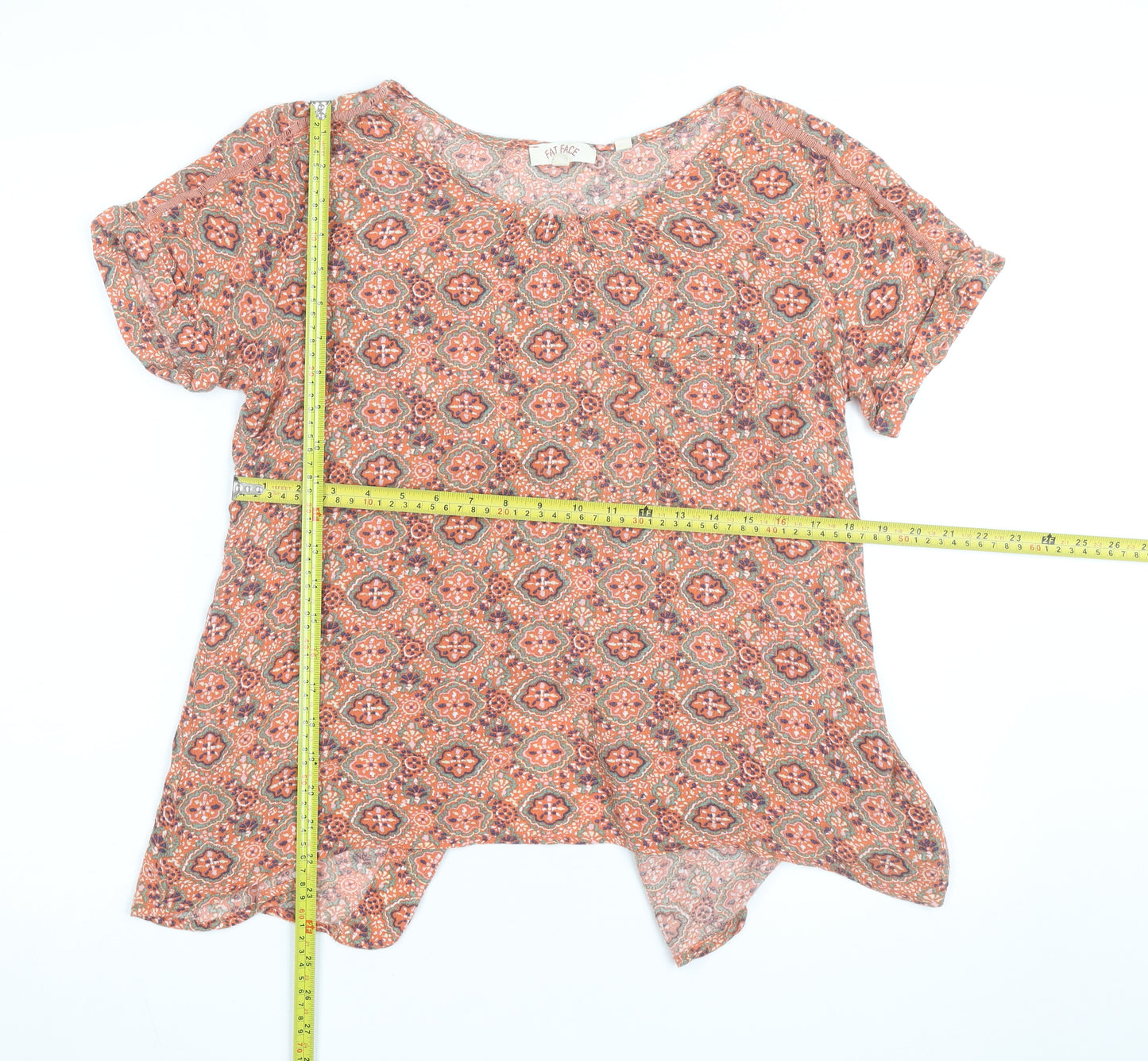 Fat Face Women’s Orange Floral Tunic Blouse Size 10
