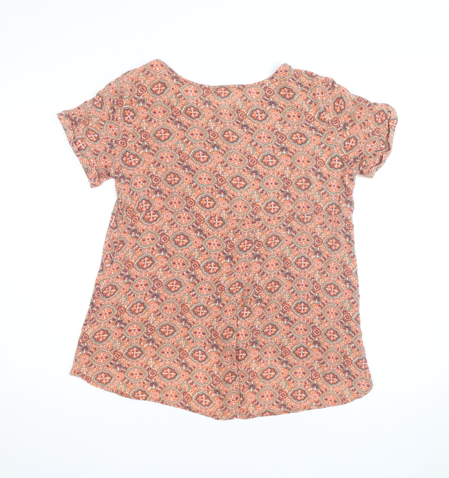 Fat Face Women’s Orange Floral Tunic Blouse Size 10
