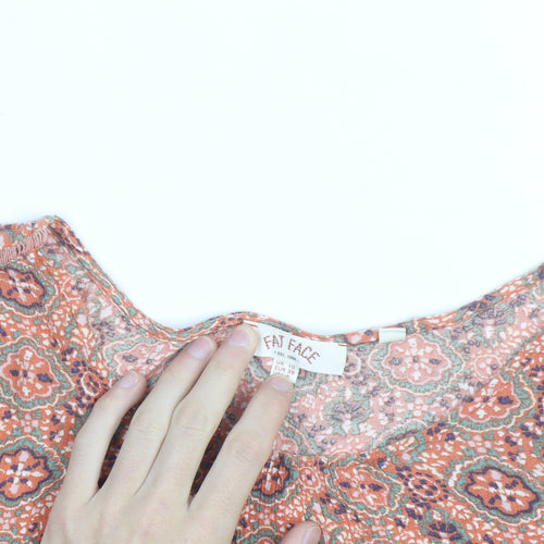 Fat Face Women’s Orange Floral Tunic Blouse Size 10