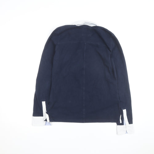 Crew Clothing Co Womens Blue Collared Long Sleeve Polo Shirt Size 10