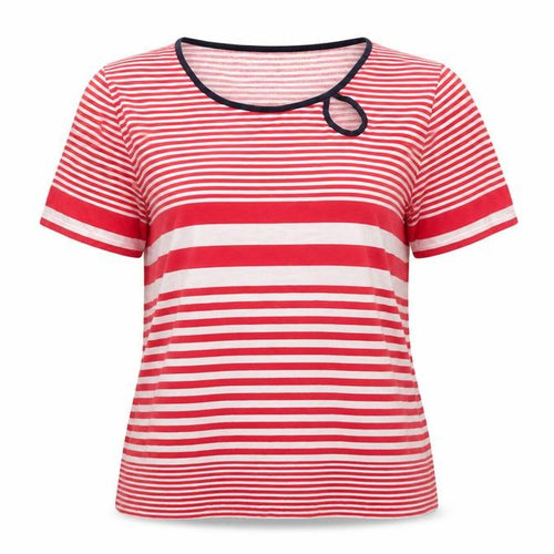 Alice Colmar Women's Red Striped Jersey T-Shirt Size 12