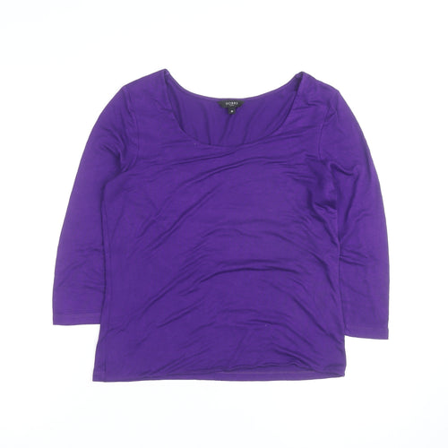 Hobbs Women's Purple 3/4 Sleeve Jersey Scoop Neck Top Size M