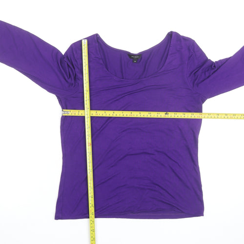 Hobbs Women's Purple 3/4 Sleeve Jersey Scoop Neck Top Size M