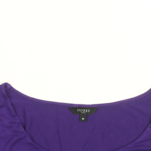 Hobbs Women's Purple 3/4 Sleeve Jersey Scoop Neck Top Size M