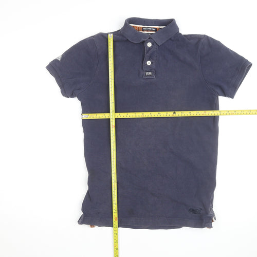 Superdry Men's Blue Slim Fit Cotton Polo Shirt Size M