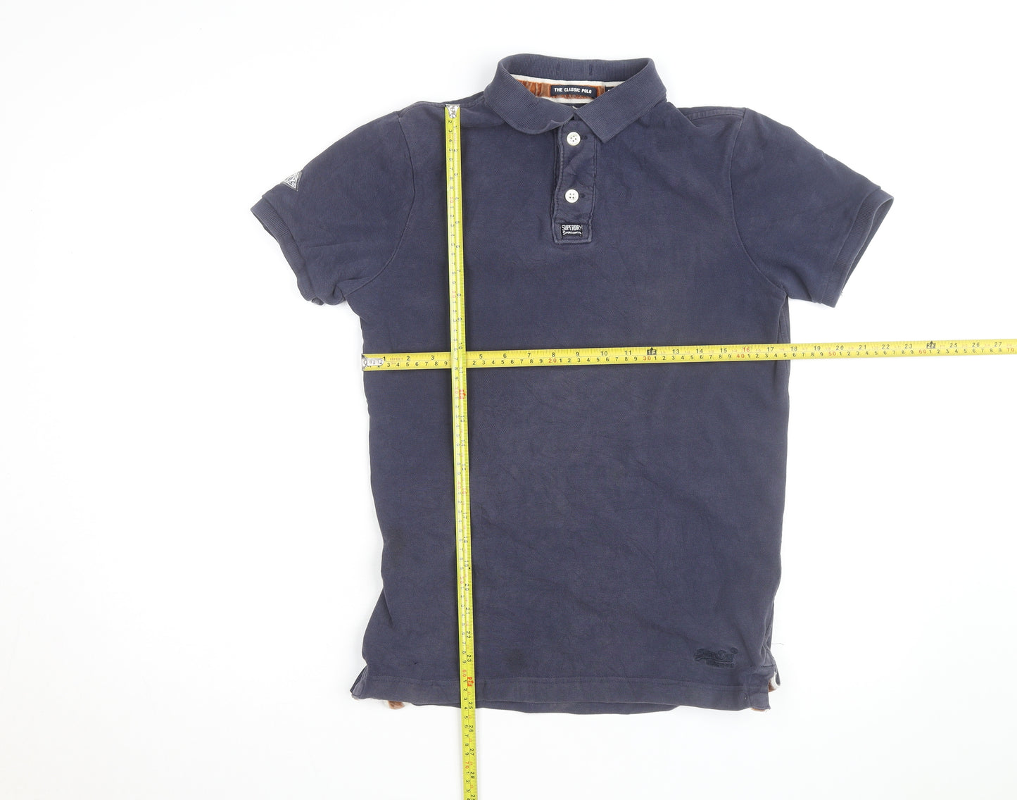 Superdry Men's Blue Slim Fit Cotton Polo Shirt Size M