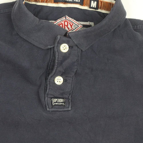 Superdry Men's Blue Slim Fit Cotton Polo Shirt Size M