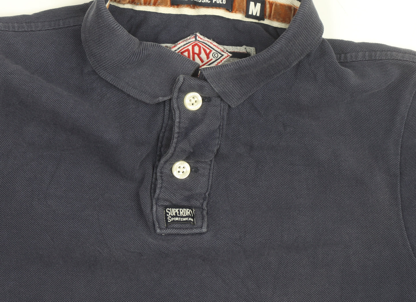 Superdry Men's Blue Slim Fit Cotton Polo Shirt Size M