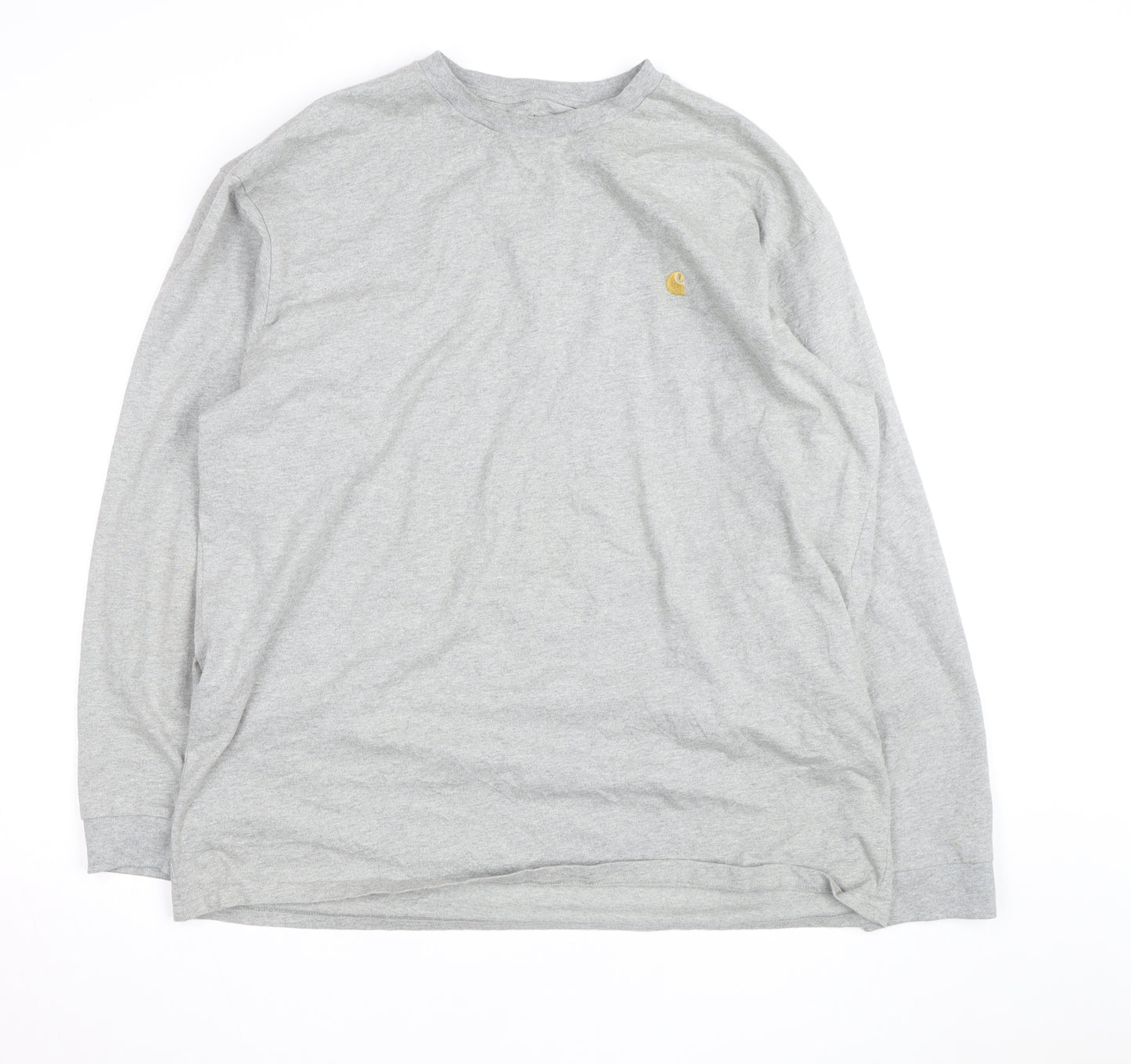 Carhartt Men’s Grey Long Sleeve Cotton Crew Neck Top 2XL