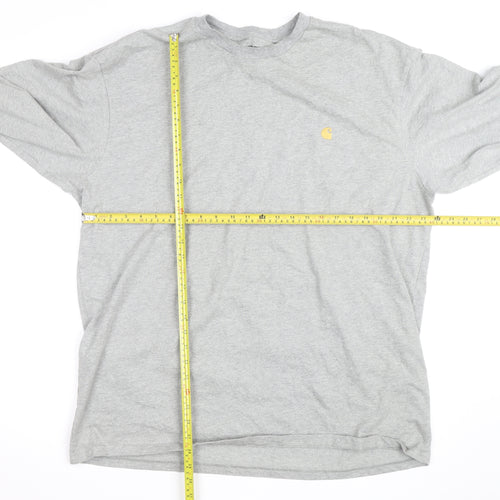 Carhartt Men’s Grey Long Sleeve Cotton Crew Neck Top 2XL