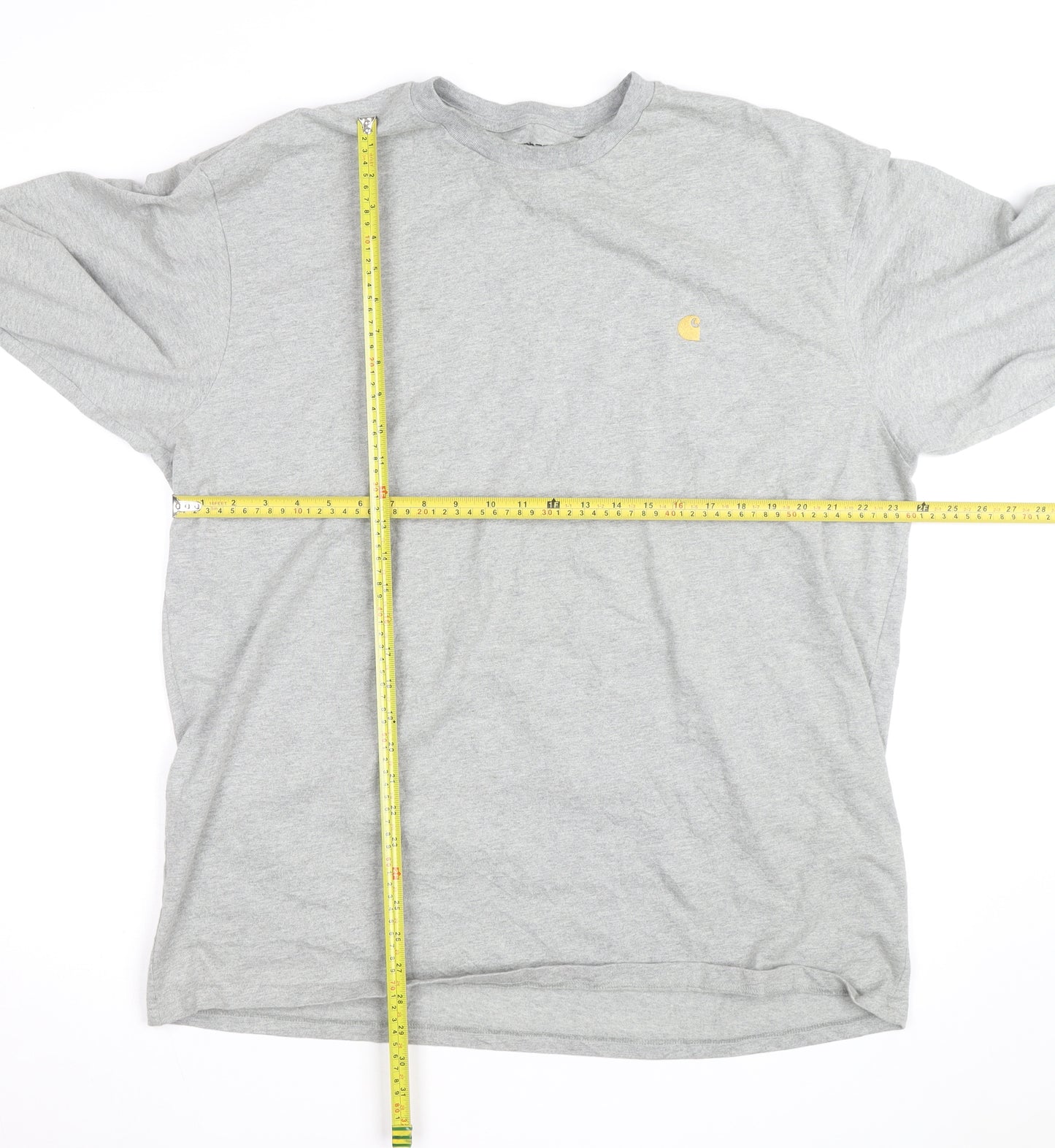 Carhartt Men’s Grey Long Sleeve Cotton Crew Neck Top 2XL