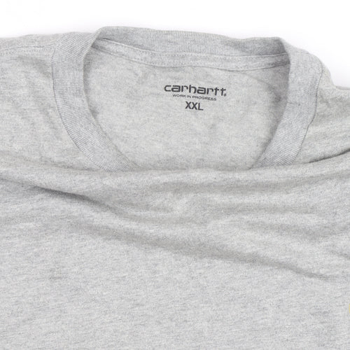 Carhartt Men’s Grey Long Sleeve Cotton Crew Neck Top 2XL