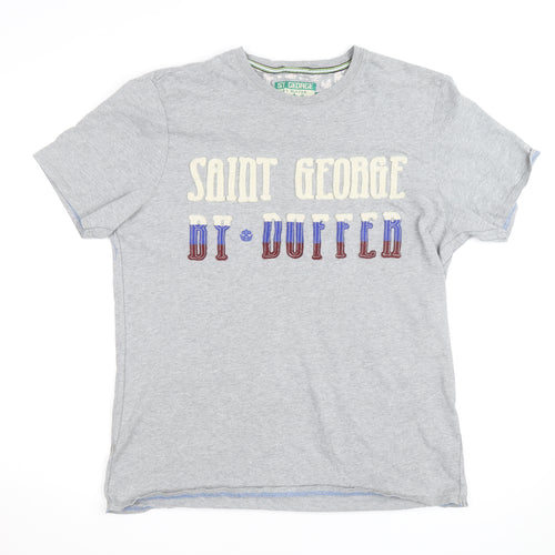 St George By Duffer Men's Grey Graphic T-Shirt Size L