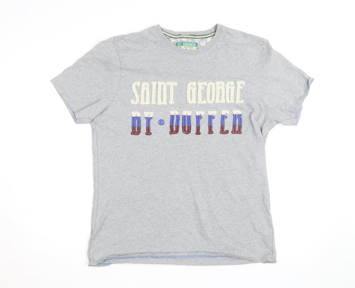 St George By Duffer Men's Grey Graphic T-Shirt Size L