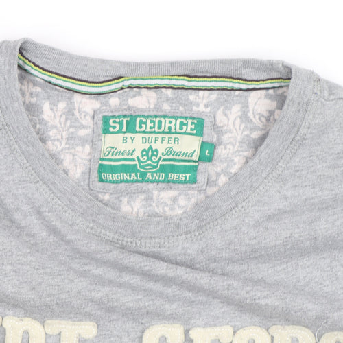 St George By Duffer Men's Grey Graphic T-Shirt Size L