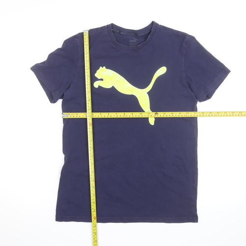 Puma Boys Blue Graphic Logo Sports T-Shirt 15-16 Years Regular Fit