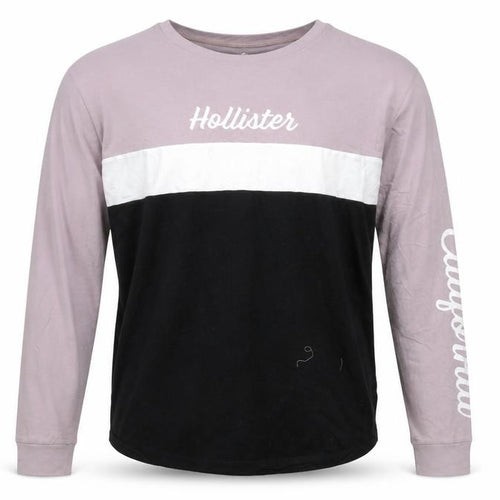 Hollister Men’s Multicoloured Long Sleeve Colourblock Top M