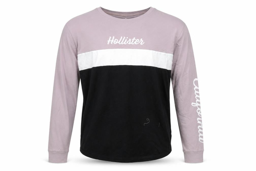 Hollister Men’s Multicoloured Long Sleeve Colourblock Top M