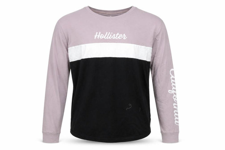 Hollister Men’s Multicoloured Long Sleeve Colourblock Top M