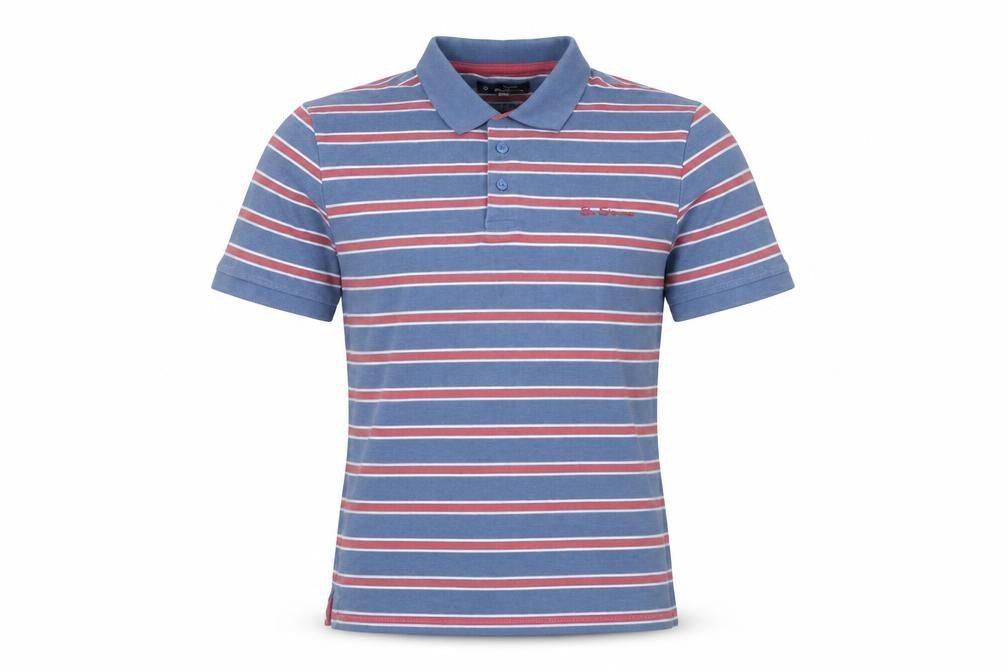 Ben Sherman Boys Blue Striped Polo Shirt 14-15 Years Casual Classic