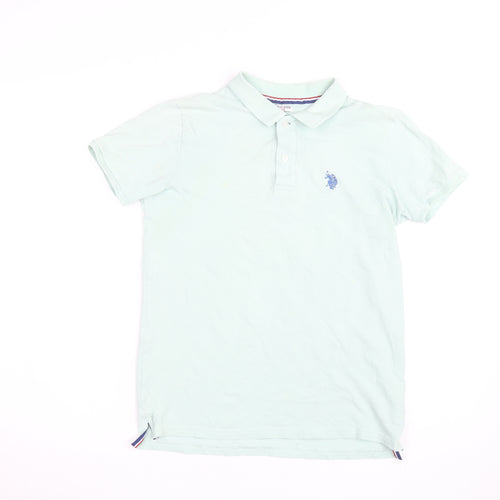 U.S. Polo Assn. Boys Green Short Sleeve Polo Shirt 14-15 Years