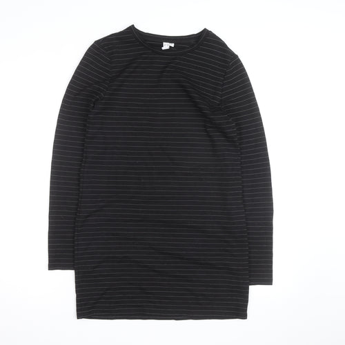& Other Stories Women Black Striped Cotton Long Sleeve T-Shirt Size 12